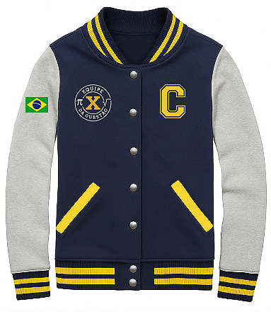 Jaqueta College Americana Personalizada X da Questão, Caldeirão do Huck - Unissex