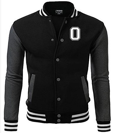 Jaqueta College Americana Black Edition Letra O Bordada