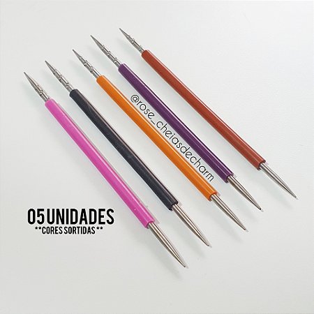 Palitos de inox com silicone para unhas (05 und.)