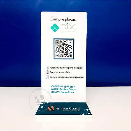Placa Pix 1 Qr Code - Modelo Básico