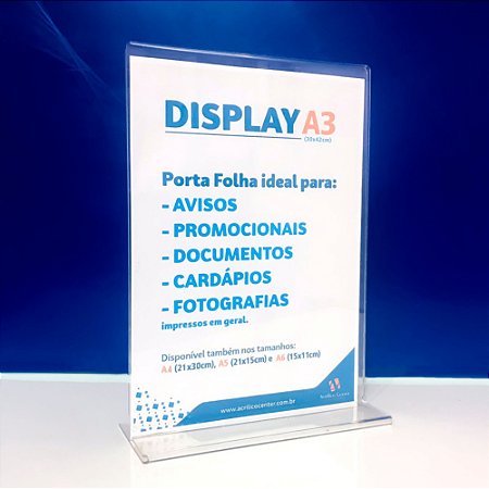 Display 30x42cm Modelo T A3