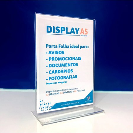 Display 15x21cm Modelo T A5