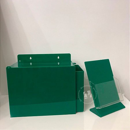 Urna para Sorteios ou Caixa de Sugestão + Porta Folders A5 - VERDE