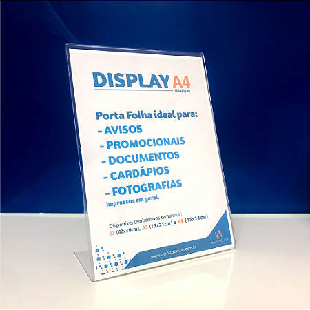 Display 21x30cm Modelo LA4 inclinado