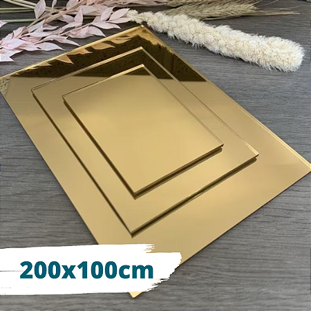 CHAPA ACRÍLICO ESPELHADO DOURADO - 200x100cm