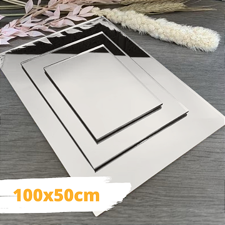 CHAPA ACRÍLICO ESPELHADO PRATA - 50x100cm