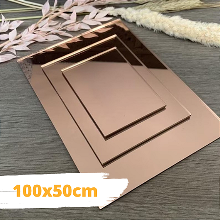 CHAPA ACRÍLICO ESPELHADO ROSÉ - 50x100cm