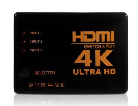 Switch Hdmi 4k 3 Entrada 1 Saída Full Hd Splitter Controle
