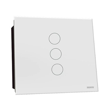 Interruptor Touch Rele 3 Pads - Branco Redondo 4x4