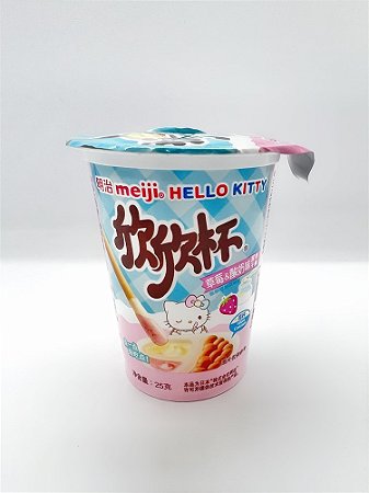 Copo com Palitos Sabor Yogurt de Morango- Hello Kitty