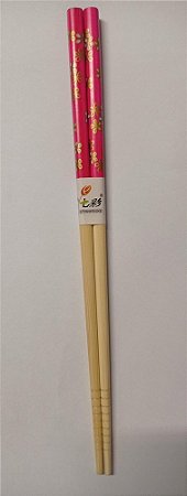 Hashi Marrom Claro Flores Rosa