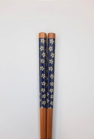 Hashi Azul escuro com Flores Brancas