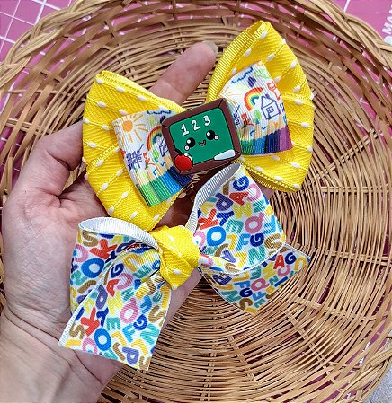 KIT ESCOLAR 2 LAÇOS AMARELO