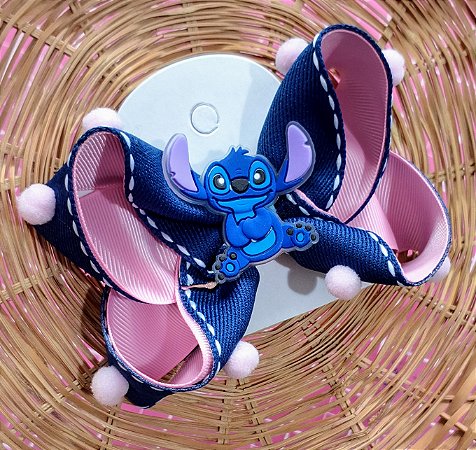 LAÇO STITCH POMPOM ROSA