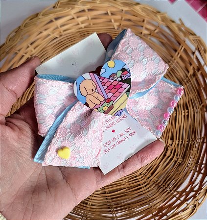 LAÇO FITA COM RENDA BOBBIE GOODS rosa com azul
