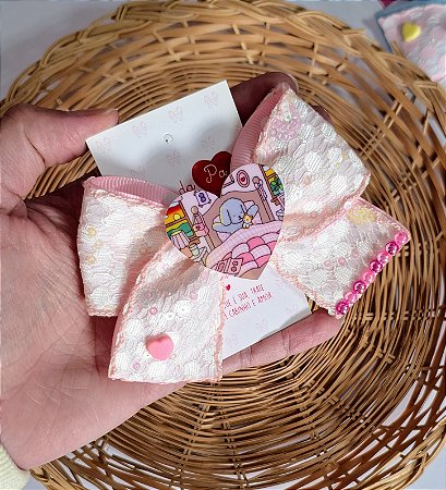 LAÇO FITA COM RENDA BOBBIE GOODS rosa