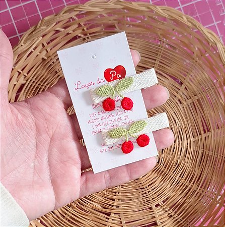 KIT COM 2 HAIR CLIPS CEREJINHAS FASHIONISTA