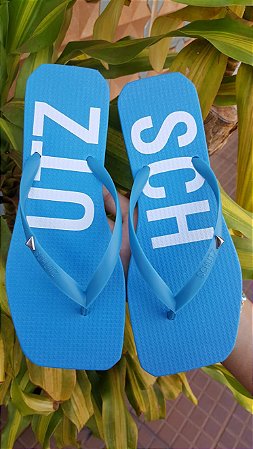 CHINELO FLIP FLOP QUADRADO JELLYS PLÁSTICO SCHUTZ AZUL - Euphoria Acessórios