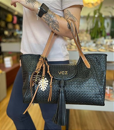 Bolsa Tote Grande Preta VICENZA