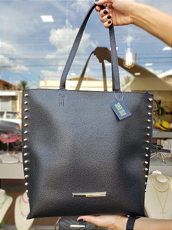 Bolsa santa lolla preta com dourado Clearance