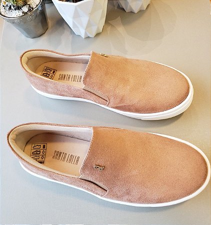 Tênis Santa Lolla Slip on Suede Nude - Euphoria Acessórios
