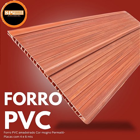 Forro pvc madeira-Cor mogno-Permatti