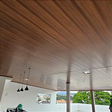 Forro PVC Liso Junta Seca Amadeirado Perfilix – Jatobá