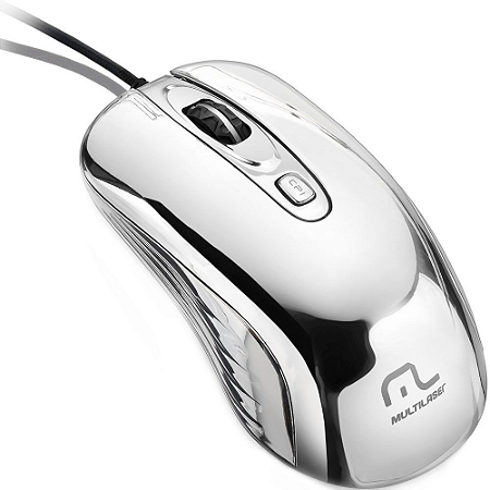 Mouse Com Led USB Prateado Multilaser - MO228