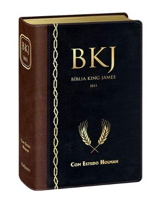 Bíblia de Estudo King James 1611 (Luxo Marrom/Preta) Com estudos Holman