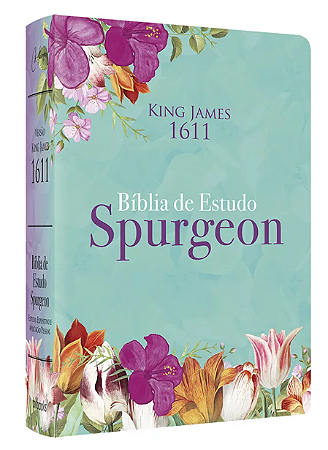 BÍBLIA DE ESTUDO SPURGEON - Letra Grande -  capa dura - Luxo - Floral Feminina