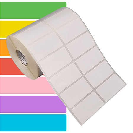 Etiqueta adesiva 50x25mm 5x2,5cm (2 colunas) BOPP p/ Zebra Argox Elgin - Rolo c/ 2142 (30m)