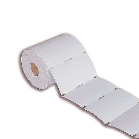 Etiqueta tag roupa 35x60mm (3 colunas) sem picote Térmica cartão adesivo (não precisa de ribbon) para impressora térmica direta - Rolo com 1500 (30m)