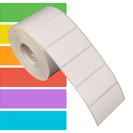 Etiqueta adesiva 50x25mm 5x2,5cm (1 coluna) Térmica (impressão s/ ribbon) impressora térmica direta Rolo c/ 30m