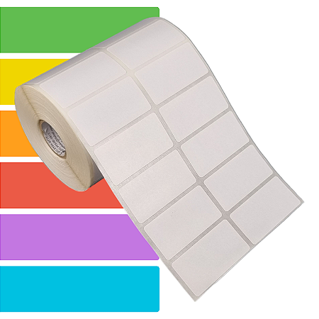 Etiqueta adesiva 50x25mm 5x2,5cm (2 colunas) Térmica (impressão sem ribbon) impressora térmica direta Rolo 30m