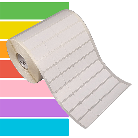Etiqueta adesiva 25x15mm 2,5x1,5cm (4 colunas) Couche p/ Zebra Argox Elgin - Rolo c/ 6664 (30m)