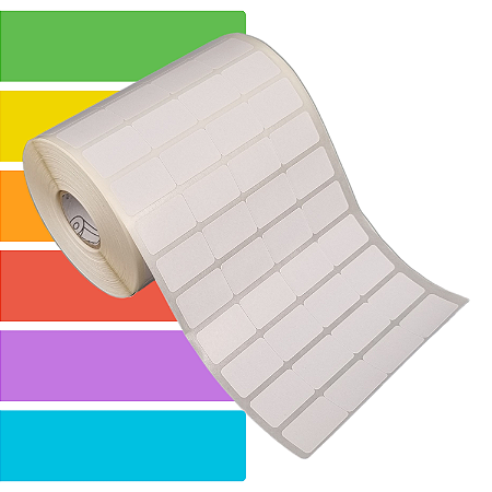 Etiqueta adesiva 25x15mm 2,5x1,5cm (4 colunas) Térmica (impressão s/ ribbon) impressora térmica direta Rolo 30m