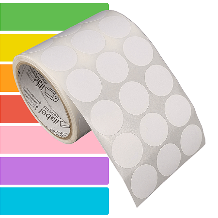 Etiqueta adesiva redonda bolinha 30mm 3cm BOPP p/ congelados - Rolo c/ 1000 (11m)