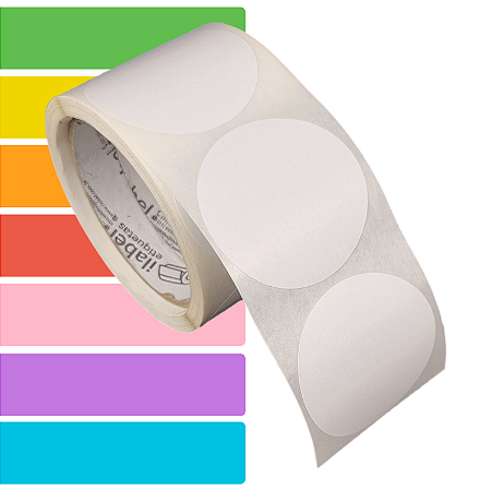 Etiqueta adesiva redonda 60mm 6cm Couche - Rolo c/ 250 (15,8m)