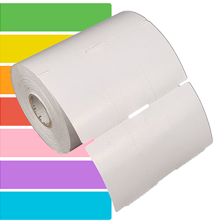 Etiqueta tag roupa 35x60mm 3,5x6cm (3 colunas) sem picote Couche cartão 150g Zebra Argox Elgin - Rolo c/ 30m