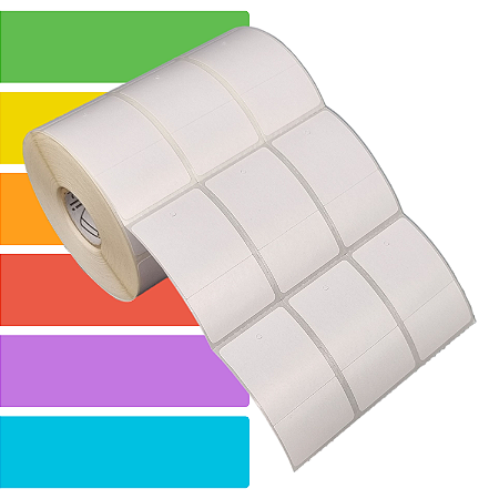 Etiqueta tag roupa adesiva 33x55mm 3,3x5,5cm (3 colunas) 1 corte Térmica (impressão sem ribbon) - Rolo c/ 30m
