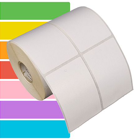 Etiqueta tag roupa adesiva 50x75mm 5x7,5cm (2 colunas) sem corte Couche Zebra Argox Elgin - Rolo c/ 768 (30m)