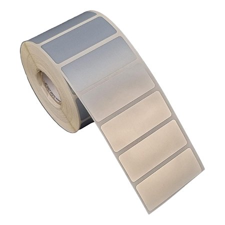 Etiqueta adesiva 50x20mm 5x2cm (1 coluna) Poliéster cromo fosco p/ Zebra Argox Elgin - Rolo c/ 1304 (30m)
