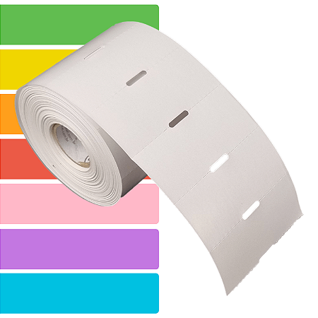 Etiqueta Gôndola 70x30mm 7x3cm Couche cartão Gap central p/ Zebra Elgin - Rolo c/ 1000 (30m)