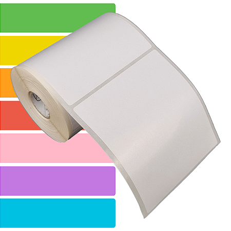 Etiqueta adesiva 100x110mm 10x11cm Couche p/ Zebra Argox Elgin - Rolo c/ 265 (30m)