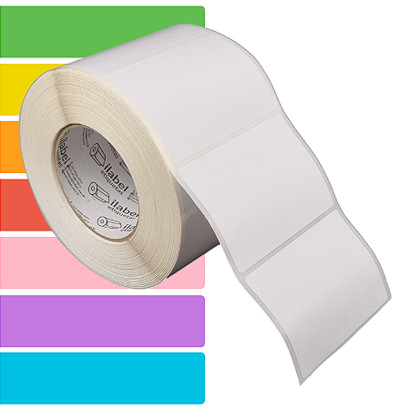 Etiqueta adesiva 100x50mm 10x5cm BOPP p/ Zebra ZT230 S4M ZT410 - Rolo c/ 1698 (90m) Tubete 3 polegadas