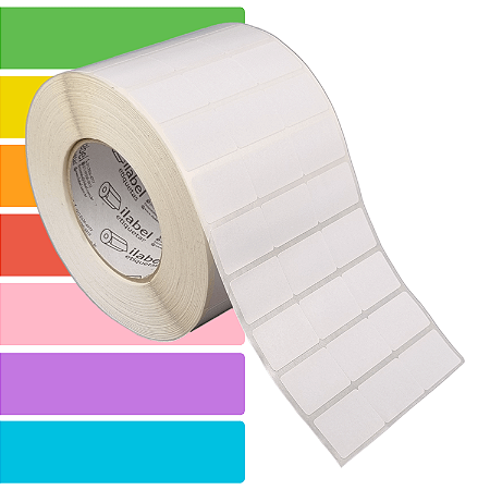 Etiqueta adesiva 34x23mm 3,4x2,3cm (3 colunas) BOPP p/ Zebra ZT230 S4M ZT410 - Rolo c/ 90m Tubete 3 polegadas