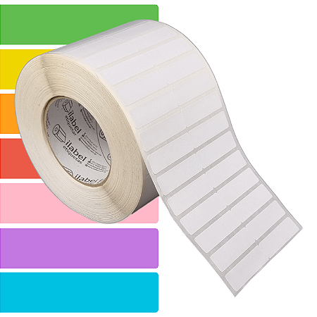 Etiqueta adesiva 50x15mm 5x1,5cm (2 colunas s/ espaçamento) BOPP p/ congelados Rolo c/ 90m Tubete 3 polegadas
