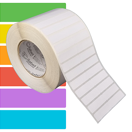 Etiqueta adesiva 50x15mm 5x1,5cm (2 colunas) Térmica (impressão sem ribbon) - Rolo c/ 90m Tubete 3 polegadas