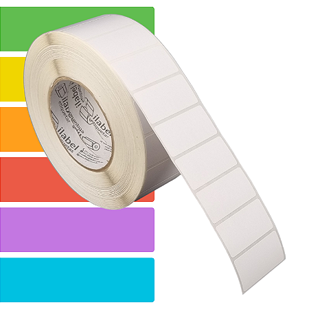 Etiqueta adesiva 50x25mm 5x2,5cm (1 coluna) Térmica (impressão sem ribbon) - Rolo c/ 90m Tubete 3 polegadas