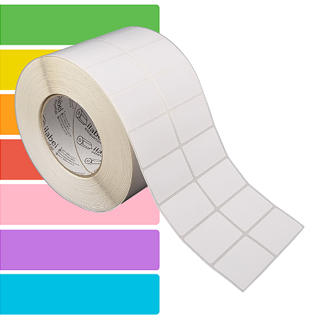 Etiqueta adesiva 50x30mm 5x3cm (2 colunas) Térmica (impressão sem ribbon) Rolo c/ 5454 (90m) Tubete 3 polegadas